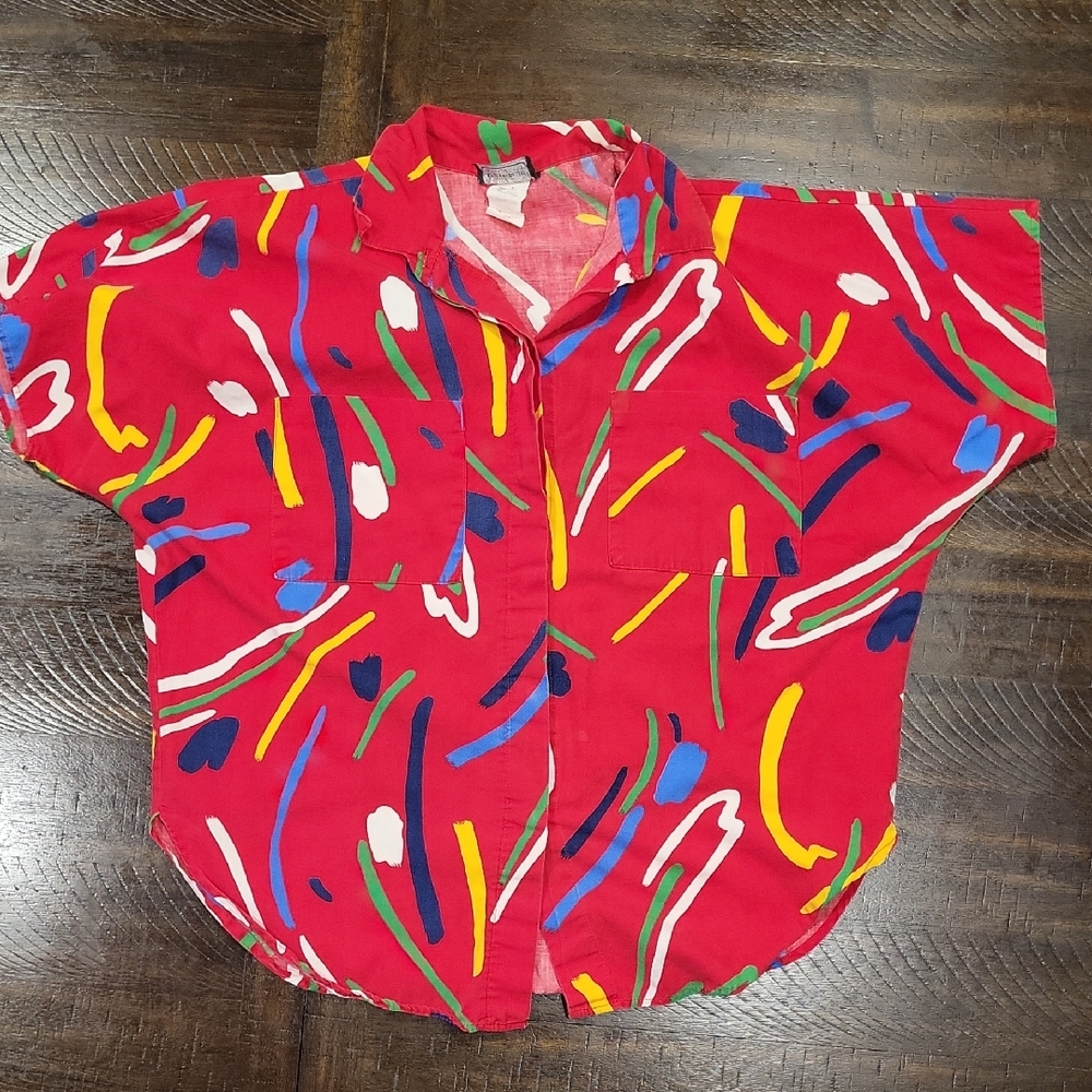 Vintage 1980's Women's Button Down Shirt